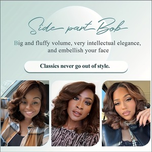 <span class=keywords><strong>Cheveux</strong></span> Courts Bob Lace Front Perruques Sans Colle Vague Naturelle Synthétique Résistant À La Chaleur Fibre Perruque de <span class=keywords><strong>Cheveux</strong></span> pour Femmes 16 Pouces Perruques Ondulées - Product Image 3