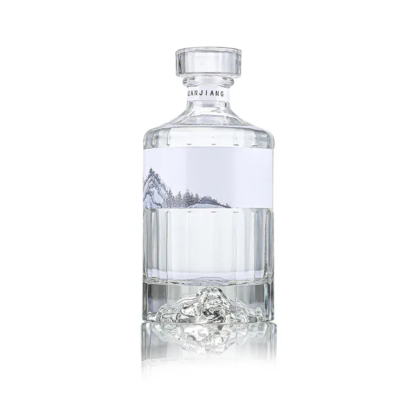 Toptan 100ml 250ml 500ml Mini minyatür suyu şarap ruhu viski votka için cam likör şişesi