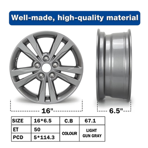 ล้ออะลูมิเนียมอัลลอยด์ขนาด 16 นิ้ว 16x6.5 ET50 5x114.3 CB 67.1 <span class=keywords><strong>ส</strong></span>ำหรับเปลี่ยนใส่รถยนต์ฮุนได เอลันตร้า ปี 2016 2017 2018 มี<span class=keywords><strong>ส</strong></span>ิน<span class=keywords><strong>ค</strong></span>้าในสหรัฐอเมริกา - Product Image 4
