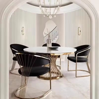 Fauteuil de salle à manger nordique de luxe en velours et acier inoxydable doré, chaise de salon pour intérieur