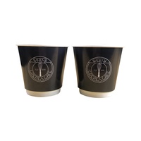 Vente en gros de 500 pièces/paquet de gobelets en papier à double paroi isolés thermiquement en carton blanc jetables pour café et boissons chaudes