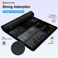 Tapis de bureau pour raccourcis clavier Windows ; Tapis de souris pour raccourcis clavier système Apple, double système, bords surjetés.