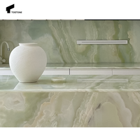 Tostone Translucide Darable Élégant 20mm Vert Naturel Onyx Dalles pour Île Mur Table Baignoire Comptoirs Escaliers Décoration