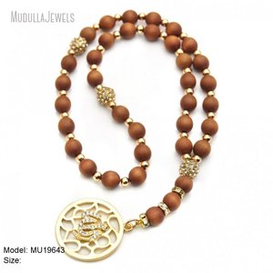 MU19645 azul real turquesa Misbah Hadhrat <span class=keywords><strong>Zahra</strong></span> islámico 33 cuentas de oración oro musulmán Alá Tasbeeh Tasbih chapado en oro religioso - Product Image 4
