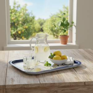 Modern Mediterranean Lemon Grove <b>Plant</b> Design 285x400mm Rectangular Metal Decorative Tray Handle Multi-piece Package Floral - Product Image 3