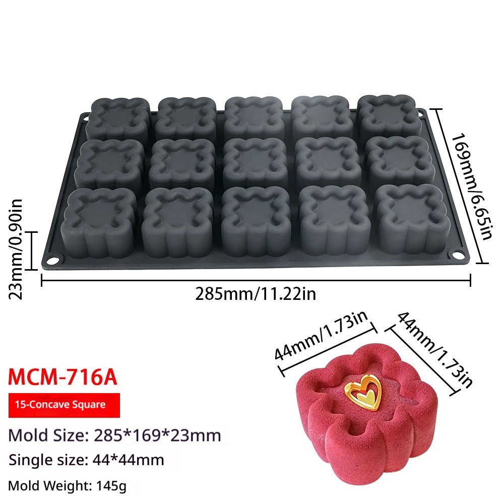 (15 carrés concaves 145g) mcm-716a noir