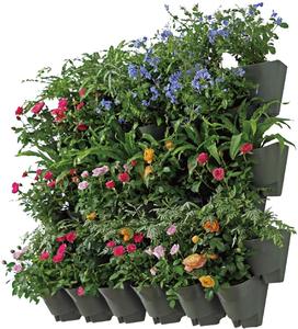 3 Pockets Green Self Watering Vertical Wall Planter Plastic Flower Pots