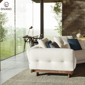 Minimalist Modern High Quality Foshan Furniture Supplier Nordic White Sherpa Boucle Corner Luxury Set CASSINA-SF-502-SENGU Couch - Product Image 3
