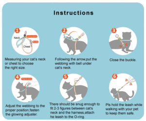 Truelove - Conjunto de Correa y Arnés Ajustable de Lujo para Gatos, Resistente a Huydas, con Placa de Identificación, Campana y Reflectante, para Perros - Product Image 6