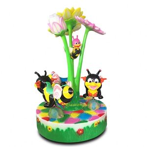 Nuevo Diseño de Carrusel Eléctrico para Niños con Estilo de Caballos y Flores, para Exteriores, con Construcción de Fibra de Vidrio - Product Image 6