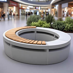 Banco Circular <span class=keywords><strong>para</strong></span> Macetas G048, Maceta Anular de Hormigón Reforzado con Fibra de Vidrio, Muebles de Exterior de Grado Comercial Modernos <span class=keywords><strong>para</strong></span> Gimnasios, Escuelas, Hoteles, <span class=keywords><strong>Parques</strong></span> Urbanos y Centros Comerciales - Product Image 1