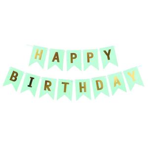 Guirnalda de Papel de <span class=keywords><strong>Feliz</strong></span> Cumpleaños de 11.5*16cm, Letras Doradas en Forma de Cola de Pez, para Decoración de Fondo en Fiestas de Navidad y Festivales - Product Image 2