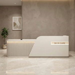 Wood Eco-Friendly Minimalist Modern Reception <b>Desk</b> for Hotel-Customizable Commercial Furniture - Product Image 2