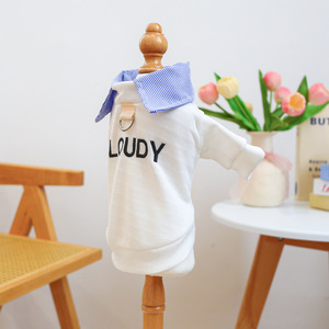 [ข้อเสนอพิเศษ] เสื้อผ้าและอุปกรณ์สำหรับสัตว์เลี้ยง สไตล์ฤดูใบไม้ผลิ/ฤดูร้อน ระบายอากาศได้ดีและสวมใส่สบาย แบบปักลายสองชิ้น - Product Image 3