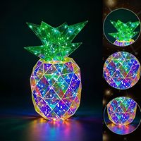 Mini Lampe de Nuit LED Ananas Prismatique Iridescente Holographique Alimentée par USB Décoration Moderne pour la Maison Éclairage de Fête Tropicale