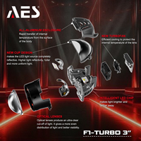Phares de voiture LED AES puissants à faisceau long 70W 3.0 pouces F1-TURBO Bi-LED avec lentille transparente et faisceau court 60W 6000K, lentille de projecteur pour rétrofit