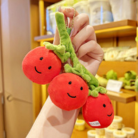 Porte-clés en feutre de laine mignon en forme de fruits et légumes, mini jouets en peluche 3D, fraises, avocats, citrouilles, raisins, citrons, breloques de légumes, porte-clés