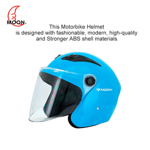 Moon xe máy Motocross nửa mặt Mũ bảo hiểm tùy chỉnh Trắng ABS + EPS bọt lót New Dot được phê duyệt nhanh chóng phát hành đóng cửa - Product Image 6