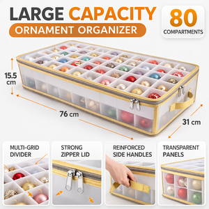 Contenedores de Almacenamiento Grandes, Plegables, Transparentes, Estilo Americano, Multifuncionales, para Decoración Navideña, Envoltura de Regalos, Almacenamiento Bajo la Cama - Product Image 1