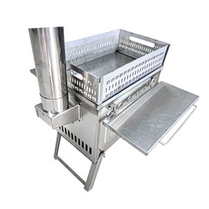Tente <span class=keywords><strong>de</strong></span> sauna pliable moderne pour l'extérieur |   Poêle à <span class=keywords><strong>bois</strong></span> double usage avec cheminée en acier inoxydable pour le camping - Product Image 3