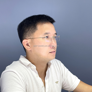 AU75018kリアルイエローゴールドメガネ良質ソリッドゴールドハイジュエリー長方形男性眼鏡卸売 - Product Image 5