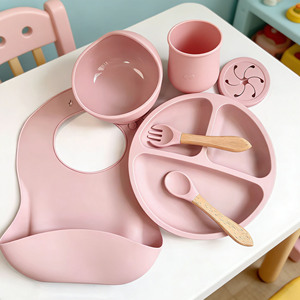 Juego de <span class=keywords><strong>Cubiertos</strong></span> <span class=keywords><strong>para</strong></span> Niños en Oferta, Baberos <span class=keywords><strong>para</strong></span> Bebés, Plato con Succión, Juego de Vajilla de Silicona <span class=keywords><strong>para</strong></span> Bebés, Accesorios <span class=keywords><strong>para</strong></span> Bebés - Product Image 1