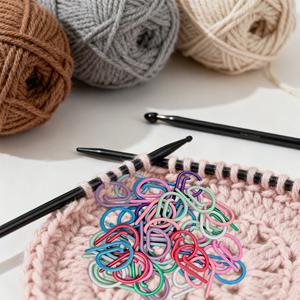 Marqueurs de mailles métalliques en forme hélicoïdale, marqueurs de crochet multicolores, marqueurs de crochet verrouillables pour le tricot et le crochet - Product Image 1