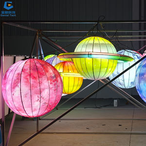 SGFL244 FIESTA DE Halloween linterna decoración hecha a mano seda colorido planeta linterna Festival - Product Image 2