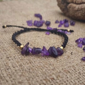 สร้อยข้อมือแฟชั่นคลาสสิกกันน้ำประดับด้วยลูกปัดพลอยหินธรรมชาติถักด้วยมืออย่างประณีตชุบทอง 18K สำหรับผู้หญิง เหมาะสำหรับเป็นของขวัญ - Product Image 2