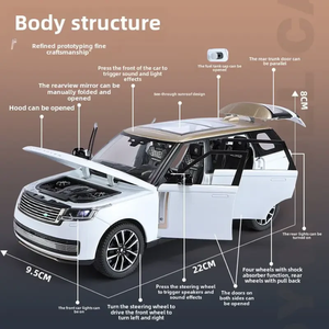 <b>Range</b> <b>Rover</b> Autobiography SV Metal Diecast Car 1:24 Scale Luxury SUV Collectible Model with Premium Detailed Interior 20×8 cm - Product Image 6