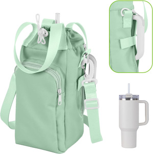 <b>Water</b> <b>Bottle</b> Carrier Bag with Phone Pocket 32oz 40oz <b>Water</b> <b>Bottle</b> Holder with Adjustable Shoulder Strap Carrier Sling Bag - Product Image 2