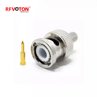 BNC conector macho de crimpado de Cable Coaxial RG59 para 3G/HD/SDI / CCTV conector de rf