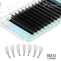 Cils volumineux SP EYELASH, Mega Cilios, 0,07 mm, cils croisés en forme de fleur parallèles, forme en U, YY 3D 4D 5D 6D, extension de cils, cils en U, brésiliens
