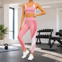 Set Olahraga Wanita 2-Potong Anti-UV Spandex/Nylon, Menyerap Keringat, Peregangan Empat Arah, Cepat Kering, Celana Panjang Setengah Betis, Atasan Racerback
