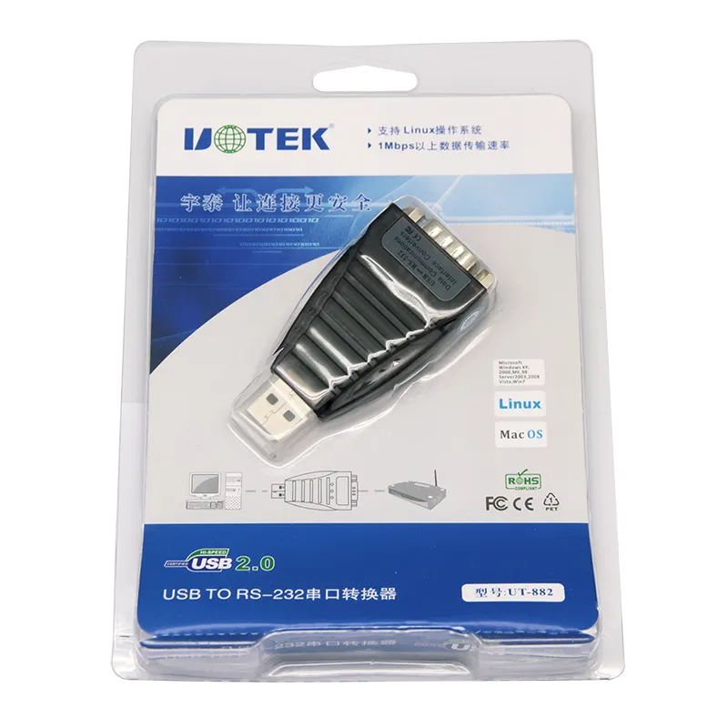 USB RS-232 변환기 USB V2.0 추가 전원 UOTEK UT-882 없이 케이블 없음