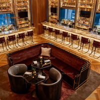 Table de luxe haut de gamme personnalisée en marbre, canapé en cuir, tabouret de bar haut, table et chaise de restaurant, mobilier de banquette pour hôtel et restaurant