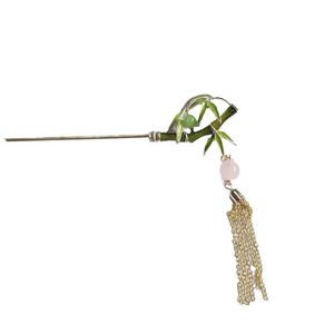 กิ๊บติดผมโบราณลายหยดน้ำมันพร้อมพู่ไม้ไผ่ สไตล์จีนโบราณ รูปทรงดาบ/ตะเกียบ - Product Image 6