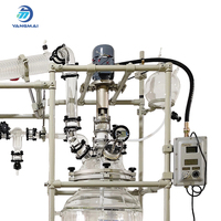 Réacteur de distillation en verre double couche YMCGR-100EX 100L personnalisé en borosilicate de haute qualité pour la séparation et la purification des solvants
