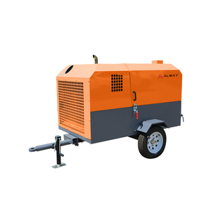最畅销的250CFM 7M³/min 8 bar柴油动力便携式玉柴发动机两轮螺杆式空气压缩机 - Product Image 3