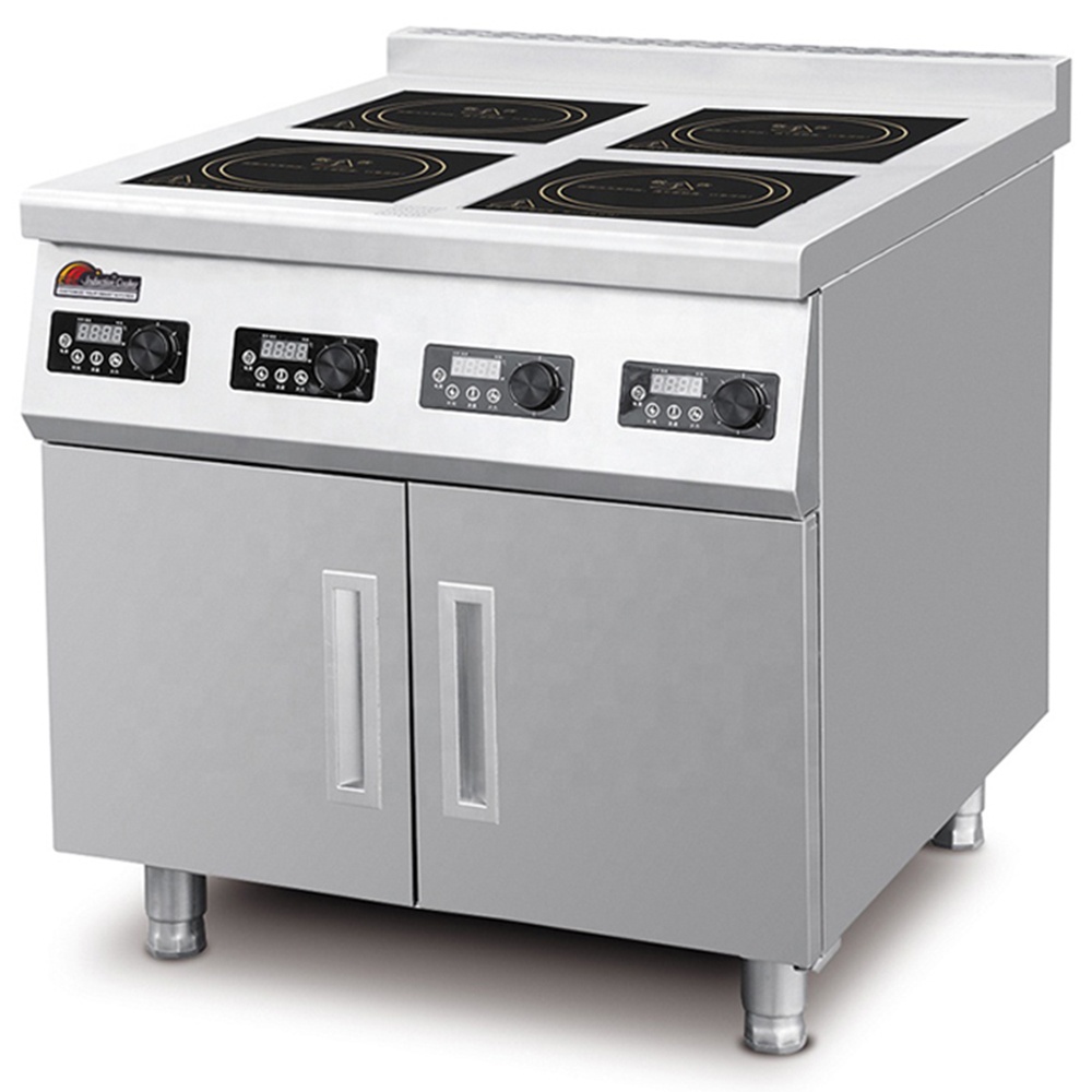 Commercial Cooking Range 4 or 6 Burner 3.5kw Electric Hot Plates Hobs Floor Free Standing Induction Electric Range with Cabinet