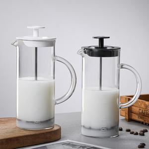 Vente en gros de cafetière à <span class=keywords><strong>lait</strong></span> théière en verre à piston résistant à la chaleur cafetière presse française - Product Image 5