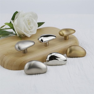 Modern Zinc Alloy Minimalist Oval Cabinet Door Handle for Wardrobe Surface Mounted Single Hole <b>Small</b> Furniture Knob by Dingxin - Product Image 4