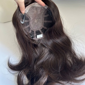 Topper juif en <span class=keywords><strong>cheveux</strong></span> humains vierges brésiliens, base mono 6x7 avec trame cousue à la machine, postiches naturels pour femmes, livraison rapide - Product Image 2