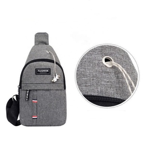 Custom Men's Sport <b>Shoulder</b> <b>Sling</b> Crossbody Chest Pack Bag with Zipper Closure Waterproof Earphone Hole for Daily Use - Product Image 2