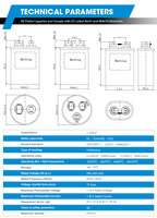 Condensateur à film polypropylène métallisé CBB65 à double course, rempli d'huile, 10+5uF-90+5UF 250-450VAC pour climatiseur HVAC