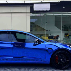 Pellicola per Auto Super Chrome Nile Blue 1.52*16M, Wrapping Auto in TPU Lucido, Pellicola Protettiva per Vernice Auto-Riparante ad Alta Lucentezza, Vinile Blu per Wrapping - Product Image 3