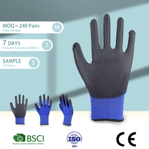 Guantes de Seguridad EN388 4131 CE 13G de Poliéster y PU, Guantes de Protección de Goma para Jardín, Guantes de Trabajo de Seguridad con Recubrimiento de PU - Product Image 5
