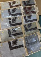 Yéménite 50x50 pouces laine Shemagh hommes broderie musulmane Ghutra Pashmina Floral omanais prière Keffiyeh Hijab Bandana ethnique châle