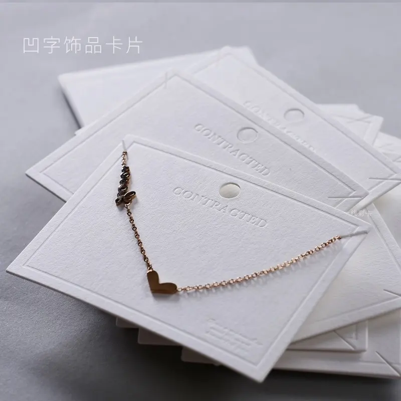 Chuanghua-tarjeta de presentación de joyería con logotipo personalizado, tarjetas de papel recicladas para joyería, color negro