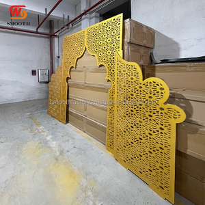 SMOOTH Muslim Ramadan Festival Decoration <b>Backdrop</b> Hollow Pattern <b>Gold</b> Arch for Large Events Decor - Product Image 6